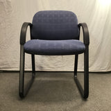 Modern HON Black Metal & Blue Geo Print Upholstered Office Chair