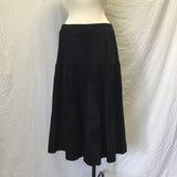 Vintage Aggie Georgette Chordas Black Leather Midi/Maxi Skirt