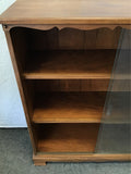 Vintage Solid Cherry Glass-Front Bookcase