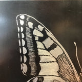 Framed Original Silver & Black Butterfly Art