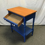 Upcycled Vintage Blue Painted Pine 2-Tier Washstand