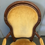 Antique Eastlake Yellow/Brown Velvet Accent Chair