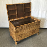 Vintage Cane Flat-Top Chest