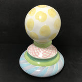 Single Retired Mackenzie-Childs Ceramic Tuffet Stool Leg