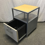Modern Powell Grey Metal 1-Drawer 2-Tier Filing Cabinet