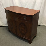 Vintage Birdseye Maple & Walnut Veneers Bow-Front Buffet