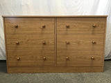 Modern Faux-Cherry Laminate 6-Drawer Dresser