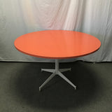 Vintage MCM Round Orange Laminate Dining Table