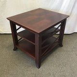 Modern Mission Universal Cherry Veneer 3-Tier End Table