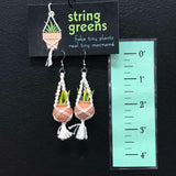 String Greens XS Mini Faux Snake Plant Earrings