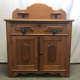 Vintage Solid Chestnut 1-Cabinet 1-Drawer Washstand