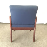La-Z-Boy MCM Wood & Blue Upholstered Office Chair