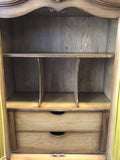 Vintage Carved Solid & Oak Veneer Armoire
