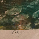 Twin Cat 9x12 Brown, Green, & Orange Leaves Signed Art Print