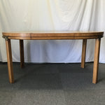 Vintage MCM Round Drexel Black Walnut Veneer Expanding Dining Table