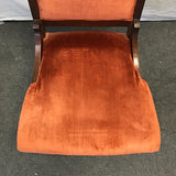 Vintage Eastlake Orange Velvet Accent Chair