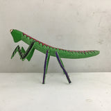 Handmade Alebrije Oaxacan Green Carved Wood Mantis