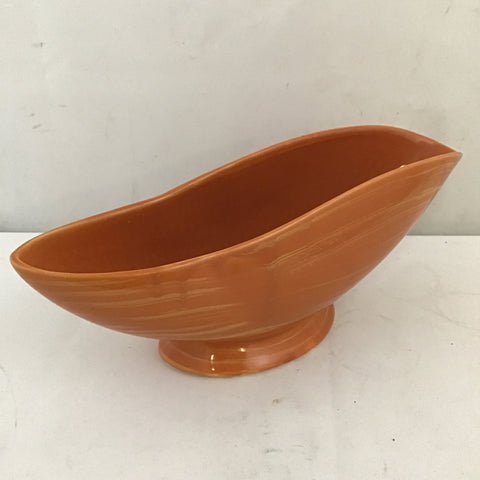 Vintage MC 1960's McCoy Orange Striped "Harmony" Oblong Pedestal Planter
