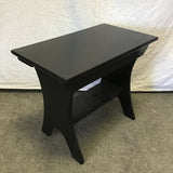 Vintage Black-Painted Wood 2-Tier End Table