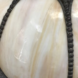 Vintage Off-White 8-Petal Stained Glass Shade
