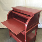 Modern Red Painted 3-Tier 2-Drawer Roll-Top Desk