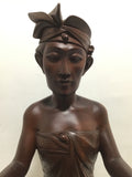 Signed Original Balinese Hand Carved Wooden Statue