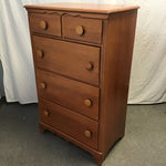 Vintage Solid Maple 4-Drawer Chest of Drawers & Desk