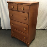 Vintage Solid Maple 4-Drawer Chest of Drawers & Desk