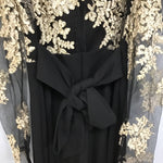 Old Stock! Fashion Nova "Last Call" Gold Embroidered Black Jumpsuit
