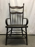 Vintage Black-Stained Solid Oak Accent Chair