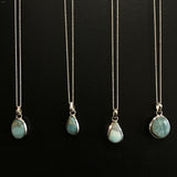 Double Star Larimar & Sterling Silver Pendant Necklace