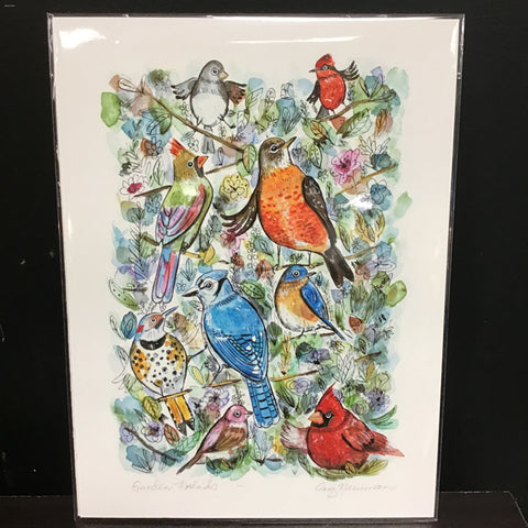 Cruz Illustrations "Garden Friends" 9x12 Signed Art Print