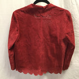 New With Tags! Vintage Spiegel Lightweight Red Die-Cut Suede Leather Jacket