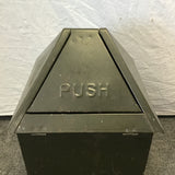 Vintage 1950's MC "Self Closing Solar Receptacle" Green Metal Waste Can