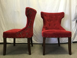 Modern Pier 1 Red Velvet Hourglass Accent Chair