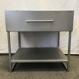 Single Modern CB2 Grey Sheet Steel 2-Tier Night Stand