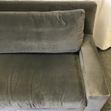 Restoration Hardware "Parisian Track Arm" Graphite Velvet 2-Cushion Sofa