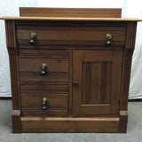 Antique Late 1800's Craftsman Solid Maple 3-Drawer Washstand