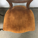 Pair of Vintage Eastlake Orange Upholstered Dining Chairs