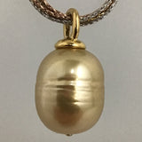 3pc Sterling & Golden Acoya Pearl Necklace & Earrings Set