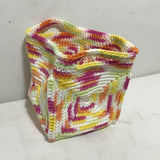 Sarahjane Harrigan Pink, Yellow, & White Crocheted Mini Tote