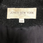 Jones New York Black/Grey Single-Breasted Coat