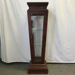 Modern Cherry Veneer Glass-Sided Display Case/Pedestal Stand