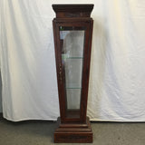 Modern Cherry Veneer Glass-Sided Display Case/Pedestal Stand
