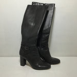 Antonio Melani "Pratt" Black Leather Knee-High Boots