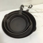 Set of Vintage Cast Iron Skillets [#3, #5, #8]