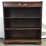 Vintage Walnut Veneer 4-Tier 1-Drawer Shelf