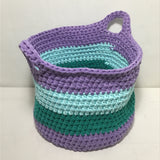 Sarahjane Harrigan Large Purple & Green Crocheted Basket