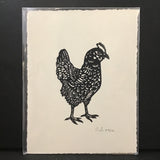 Evergreen Studios Chicken Hand-Printed Lino