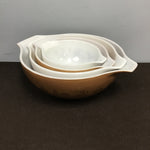 Set of 4 Vintage Pyrex "American Heritage" Cinderella Mixing Bowls